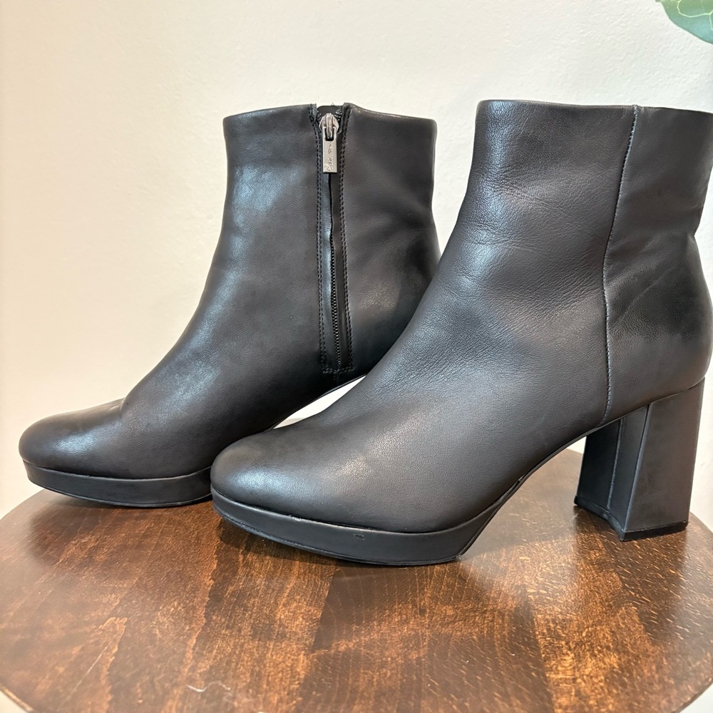Calvin Klein UDA Women's Leather Platform Ankle Booties